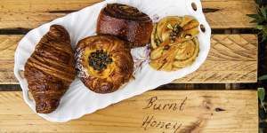 Croissant and pastries at bakery Burnt Honey in Long Jetty,NSW.