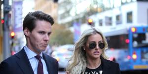 Oliver Curtis and Roxy Jacenko at his insider trading court case last year.