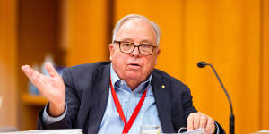 NSW Building Commissioner David Chandler during the budget estimates hearing on Wednesday.