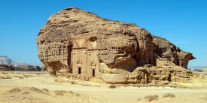 Madain Saleh,a UNESCO World Heritage site in Saudi Arabia.
