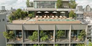 Trunk Hotel (Yoyogi Park) Tokyo has flourishing greenery on balconies and faces one of the city’s largest parks.