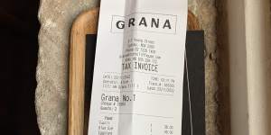 The bill at Grana.