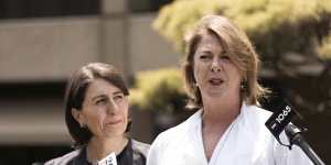 The Commonwealth has given Water Minister Melinda Pavey,pictured talking to media with Premier Gladys Berejiklian in November,until the end of April to finish water plans.