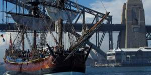 The replica of Captain Cook’s ship HM Bark Endeavour.