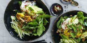 Vietnamese rice noodles with nuoc cham.