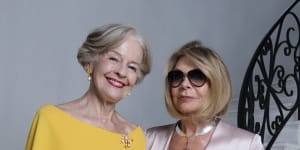 Carla Zampatti with Quentin Bryce at her Woollahra home,Carla is launching her own mag for 55th year in business. 18th February 2020 Photo Louise Kennerley SMH