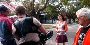 Behind the scenes:Claudia Karvan on set.
