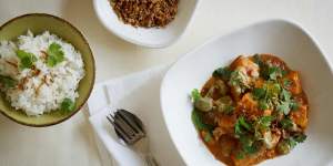 Deliciously adaptable:Pumpkin and broad bean coconut curry.