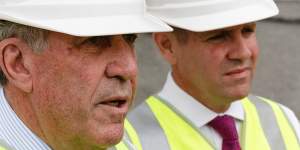 NSW Road Minister Duncan Gay,left,and Premier Mike Baird.