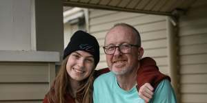 In 2015,Trevor Royals was diagnosed with pancreatitis caused by high-level alcohol consumption. He has since turned his life around and is pictured here with his youngest daughter Anna,21.