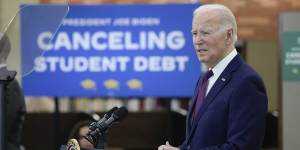 President Joe Biden speaks in Culver City,California on Wednesday.