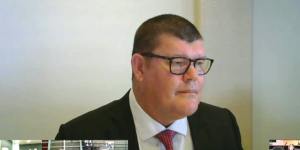 James Packer giving evidence at the NSW inquiry into Crown Resorts. 