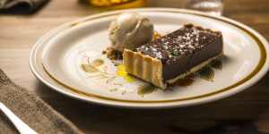 Chocolate tart comes with stout ice-cream.