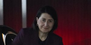 Former NSW premier Gladys Berejiklian outside her home in Sydney on Friday before the judgment was handed down.