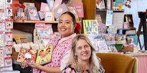 Teacher and crafts lover Alouise Somera,left,and Christina Kelly,founder of Sydney inner west boutique Made590.