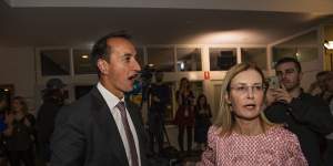 Liberal Party MP Dave Sharma on the night of his victory for the seat of Wentworth in 2019. 