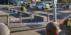 PSO shoots man wielding broken glass near Flinders Street Station