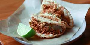 Spanner crab tacos with yuzu mayo.