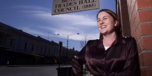 Jacinta Allan pictured after becoming an MP,aged 26.