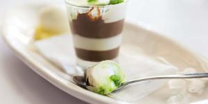 Irresistible:Coconut and chocolate panna cotta.