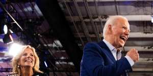 Joe Biden and first lady Jill Biden at a campaign event in North Carolina the day after the debate.
