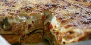 Jane and Jeremy Strode's vegetable lasagne.