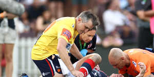 Roosters veteran Jake Friend was knocked out during round one of the season. 