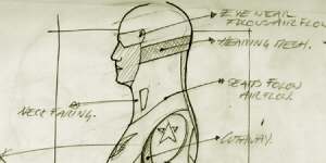 An early sketch of the Freeman suit.