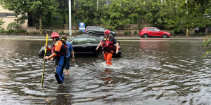 Most of the flood rescues in Sydney involved people stuck in their cars due to rapidly rising water levels.