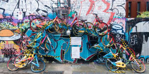 An oBike mural in Fitzroy.