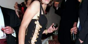 That dress:Elizabeth Hurley wears a Versace dress to the premiere of'Four Weddings and A Funeral'in 1994.