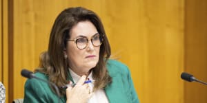 NSW Senator Deborah O’Neill during a Senate estimates hearing at Parliament House in Canberra on Tuesday.