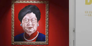 The opening of Badiucao’s exhibition in Brescia,Italy,was subject to pressure from Beijing. The works on show included this composite portrait of Chinese President Xi Jinping and Hong Kong Chief Executive Carrie Lam. 