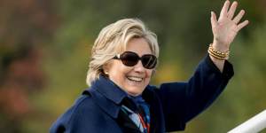 Hillary Clinton on the campaign trail at the weekend:even a 1 per cent swing against her could tip the race for the US Senate.