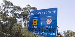 A road sign on the M4 motorway near Mount Druitt in western Sydney. 