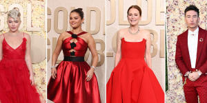 Florence Pugh,Selena Gomez,Julianne Moore and Barry Keoghan on the red carpet at the Golden Globes.