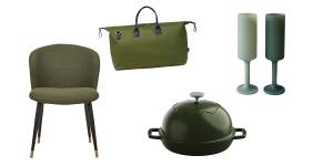 “Sara” chair;“Daybreak Weekender” bag;bread oven;“Seff ” silicone flutes. 