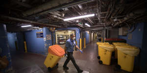 The basement of the Royal Melbourne Hospital leads to the tunnel system and houses the hospital’s kitchen,laundry and morgue. 