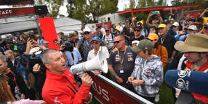 Waiting spectators are told the Australian Grand Prix is cancelled on the morning of Friday,March 13,2020.