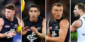 Men on a mission:Sam Walsh,Jacob Weitering,Patrick Cripps and Harry McKay are determined to lead the Blues to the promised land.