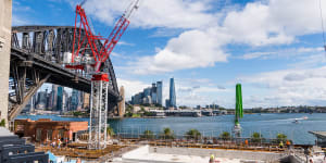 Slowly,slowly:Construction of North Sydney Olympic Pool in April 2023.