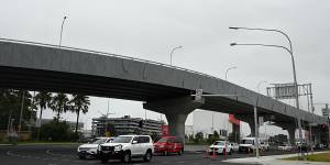 The 800-metre-long flyover to the domestic terminals opened in November.