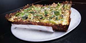 The Detroit-style Green Square pizza.
