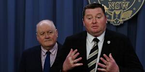 Wollondilly MP Nathaniel Smith (right) is the NSW government whip.