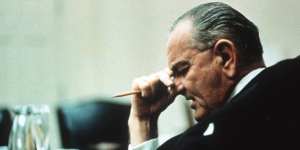 Lyndon Johnson surprised his party by bowing out of the 1968 election,only to see his vice president,Hubert Humphrey,crushed by Republican Richard Nixon.