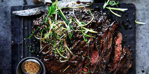 Use skirt steak or rump for this simple barbecue dinner.