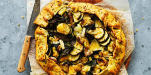 Cheese and greens galette.