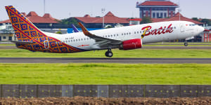 Batik Air flies Boeing 737s from Brisbane to Bali.