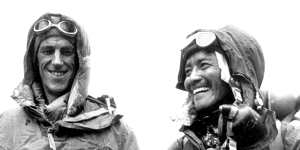 Edmund Hillary and Tenzing Norgay in the kit they took to the top of of Mount Everest in 1953.