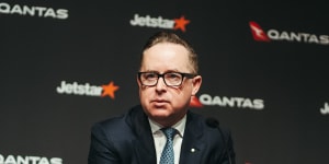 Departing Qantas boss Alan Joyce.